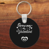 Growing My Valentine Pregnancy New Mom Valentines Sleutelhanger (Voorkant)