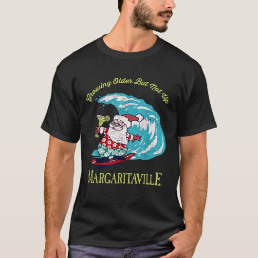 Growing Older But Not Up Surfing Santa  T-shirt (Voorkant)