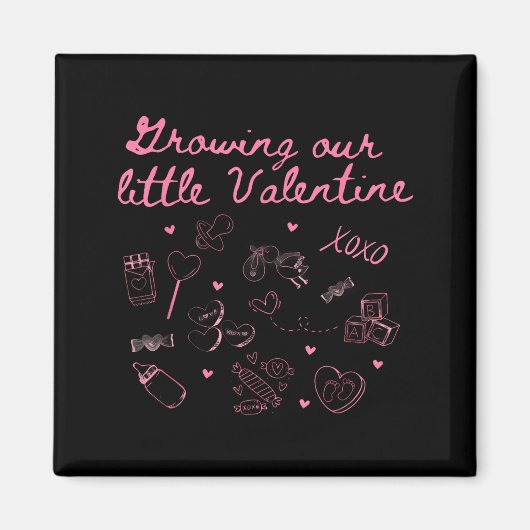Growing Our Little Valentine Pregnancy Announcemen Magneet (Voorkant)