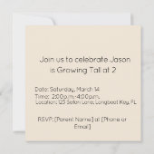 Growing Tall Birthday Kaart (Achterkant)