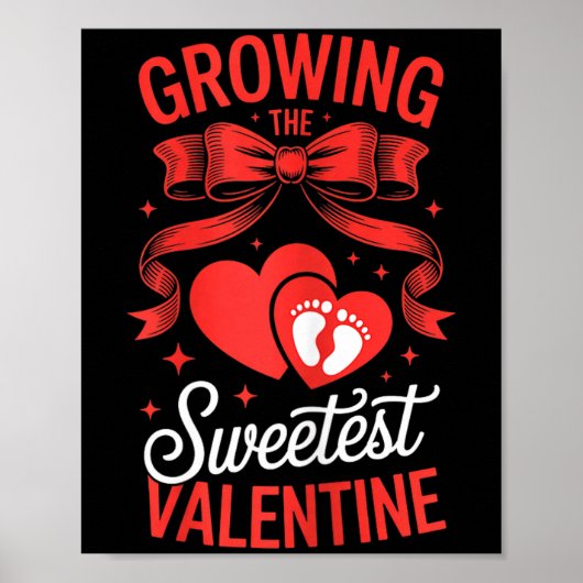 Growing The Sweetest Valentine Pregnancy Announcem Poster (Voorkant)