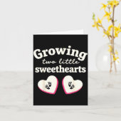 Growing Two Little Sweethearts Valentines Pregnanc Kaart (Gele Bloem)