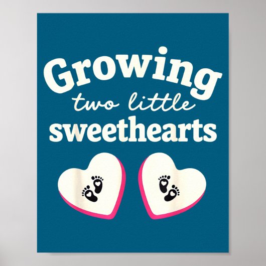 Growing Two Little Sweethearts Valentines Pregnanc Poster (Voorkant)