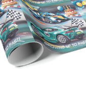 Growing Up To Fast Boy Birthday Party Cadeaupapier (Rol Hoek)