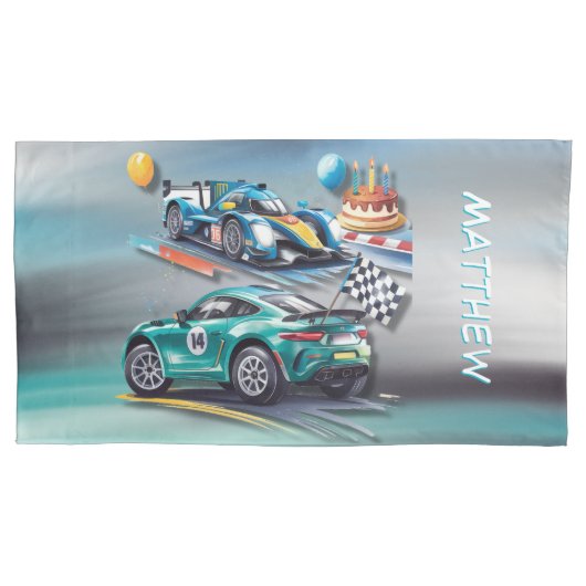 Growing Up To Fast Boy Birthday Party  Kussensloop (Voorkant-Links)