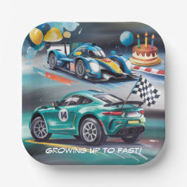 Growing Up To Fast Boy Birthday Party Papieren Bordje