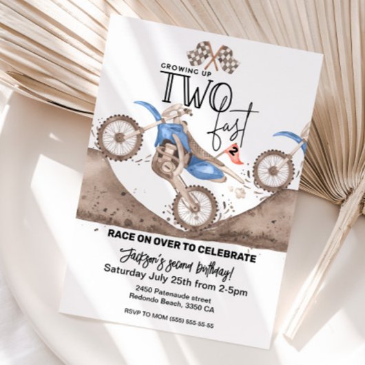 Growing up TWO FAST Blue Dirt Bike 2nd birthday  Kaart
