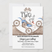 Growing up TWO FAST Blue Dirt Bike 2nd birthday  Kaart (Voorkant)