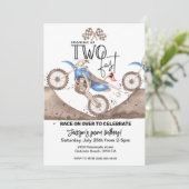 Growing up TWO FAST Blue Dirt Bike 2nd birthday  Kaart (Staand voorkant)