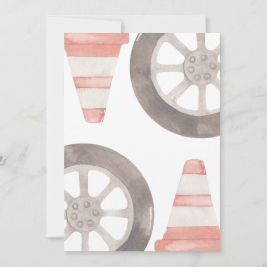 Growing Up Two Fast Blue & Red Race Car Birthday Kaart (Achterkant)