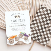 Growing Up Two Fast Monster Truck Birthday Kaart