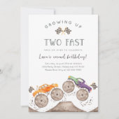 Growing Up Two Fast Monster Truck Birthday Kaart (Voorkant)