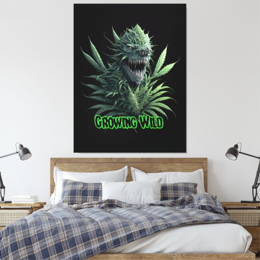 "Growing wild" koel onkruid plant ontwerp voor pri Canvas Afdruk (Insitu (Slaapkamer))