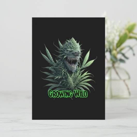 "Growing wild" koel onkruid plant ontwerp voor pri Kaart (Staand voorkant)