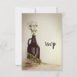 Growler, Hop en Daisies Brewery Wedding RSVP Kaartje