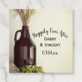 Growler, hop en tarwe bruiloft hopeloos ooit na bedankjes labels (Voorkant)