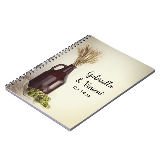 Growler, Hop en Wheat Brewery Wedding Guest Book Notitieboek (Linkerzijde)