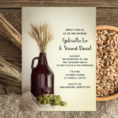 Growler, Hop en Wheat Brewery Wedding Kaart