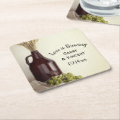 Growler, Hop en Wheat Brewery Wedding Kartonnen Onderzetters (Schuin)