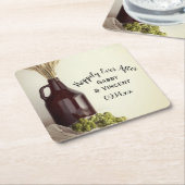 Growler, Hop en Wheat Brewery Wedding Kartonnen Onderzetters (Schuin)