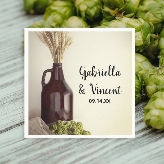 Growler, Hop en Wheat Brewery Wedding Servet