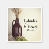 Growler, Hop en Wheat Brewery Wedding Servet (Voorkant)