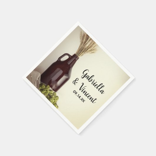 Growler, Hop en Wheat Brewery Wedding Servet (Hoek)