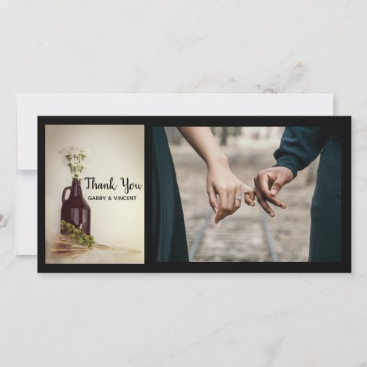 Growler, Hops, Daisies Brewery Wedding Dank je Bedankkaart (Voorkant)