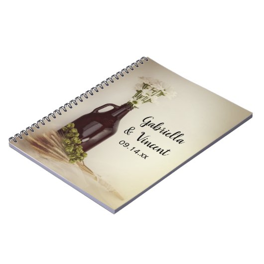 Growler Hops Daisies Brewery Wedding Guest Book Notitieboek (Linkerzijde)