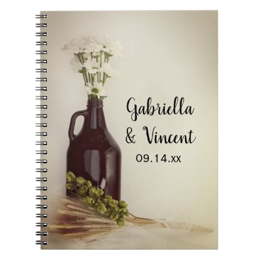 Growler Hops Daisies Brewery Wedding Guest Book Notitieboek (Voorkant)