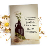 Growler Hops Daisies Brewery Wedding Save the Date