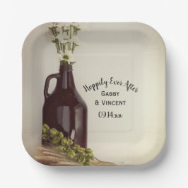 Growler Hops Daisies Hoppily Ever After Wedding Papieren Bordje
