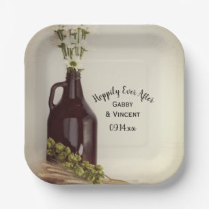 Growler Hops Daisies Hoppily Ever After Wedding Papieren Bordje