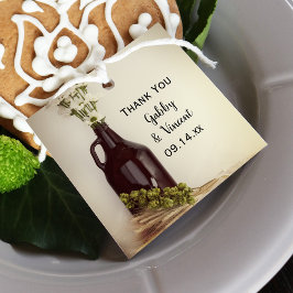 Growler, Hops en Daisies Brewery Wedding Bedankjes Labels