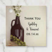 Growler, Hops en Daisies Brewery Wedding Bedankjes Labels (Voorkant)