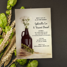 Growler, Hops en Daisies Brewery Wedding Kaart