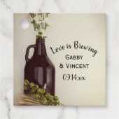 Growler, Hops en Daisies Liefde is Brouwen Bruilof Bedankjes Labels (Voorkant)