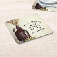 Growler Hops Wheat Brewery Wedding Save the Date