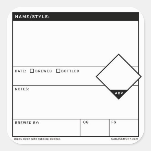 Growler & Keg herbruikbare homebrew labels (Voorkant)
