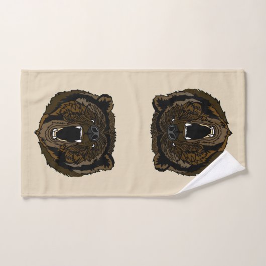 Growling Grizzly Beer Bad Handdoek (Handdoek)