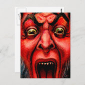  Growling Krampus Briefkaart (Voorkant / Achterkant)