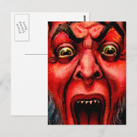  Growling Krampus Briefkaart (Voorkant / Achterkant)
