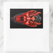 Growling Krampus Rechthoekige Sticker (Tas)