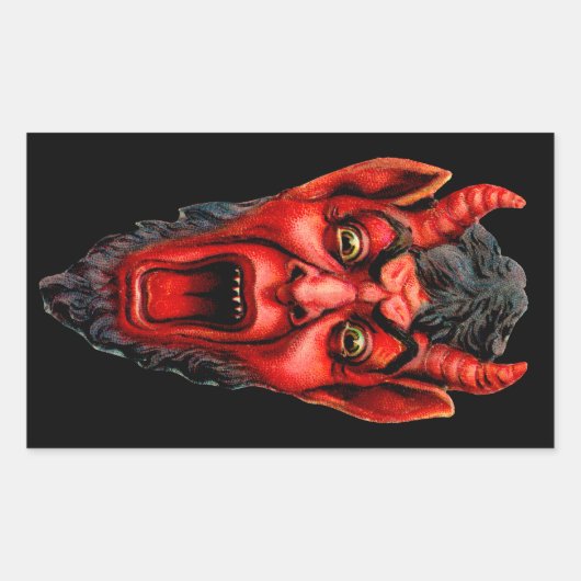 Growling Krampus Rechthoekige Sticker (Voorkant)