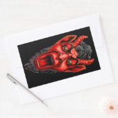 Growling Krampus Rechthoekige Sticker (Envelop)