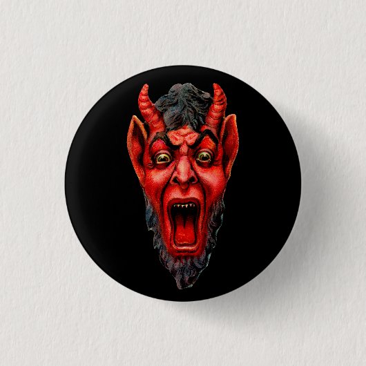 Growling Krampus Ronde Button 3,2 Cm (Voorkant)
