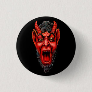 Growling Krampus Ronde Button 3,2 Cm
