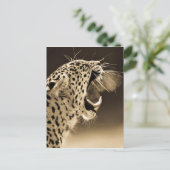 Growling Leopard Briefkaart (Staand voorkant)