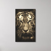 Growling Tiger Face in Sepia Tones Canvas Afdruk (Voorkant)