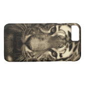 Growling Tiger Face in Sepia Tones Case-Mate iPhone Case (Achterkant (Horizontaal))